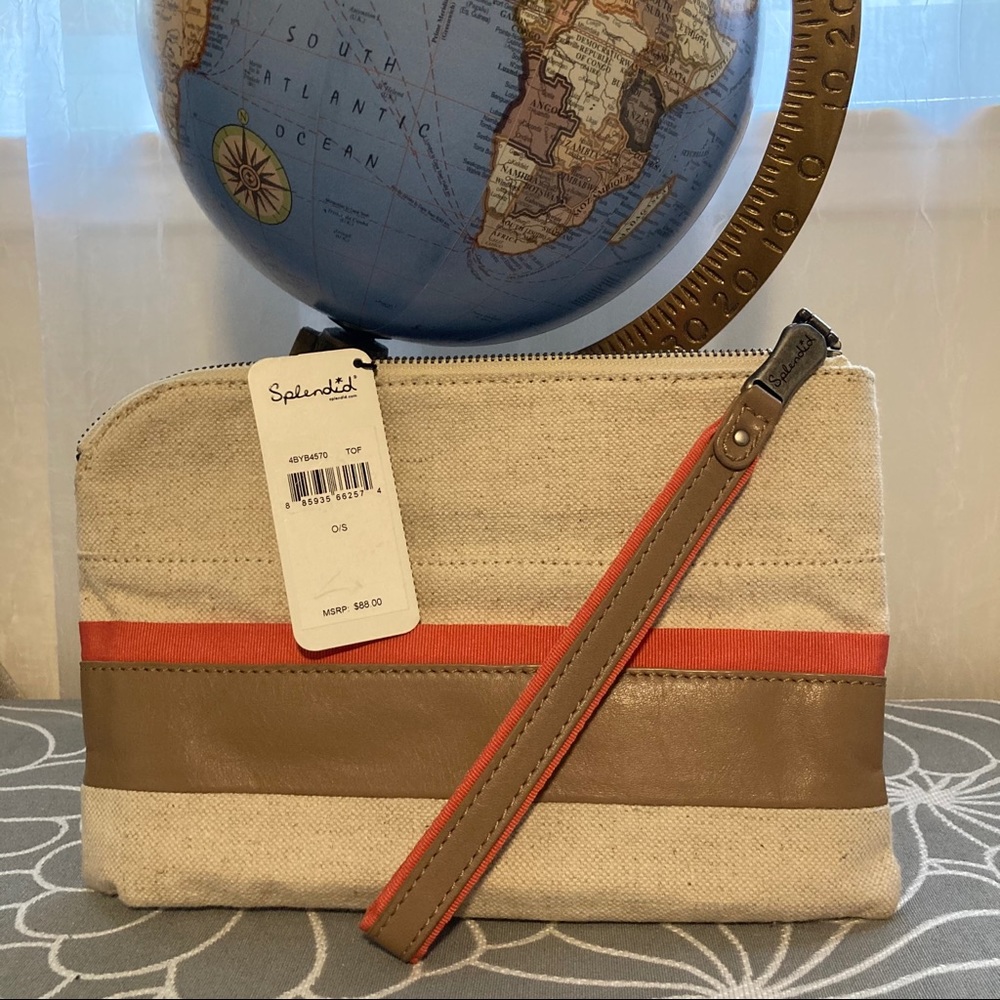 Splendid Canvas and Leather Wristlet/Clutch